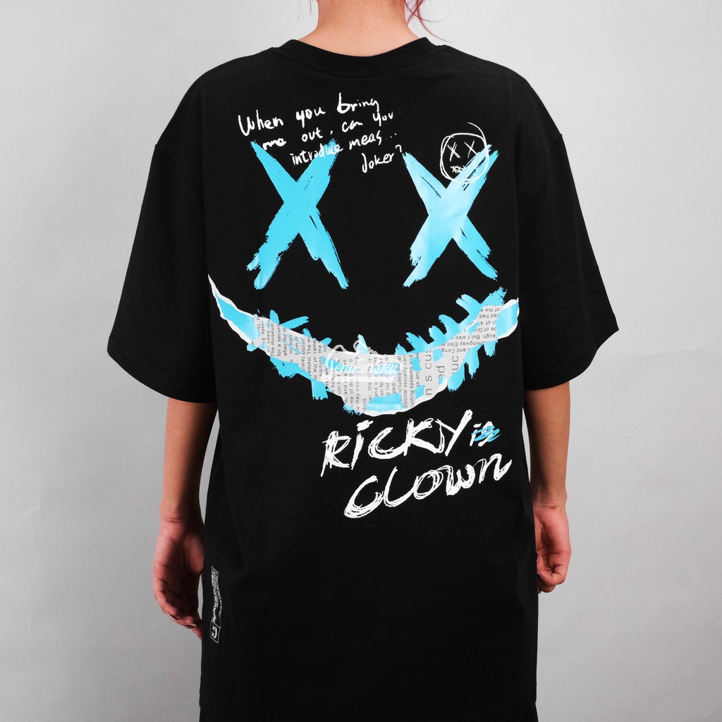 RIC Ricky Is Clown Blue Paper Black Tee