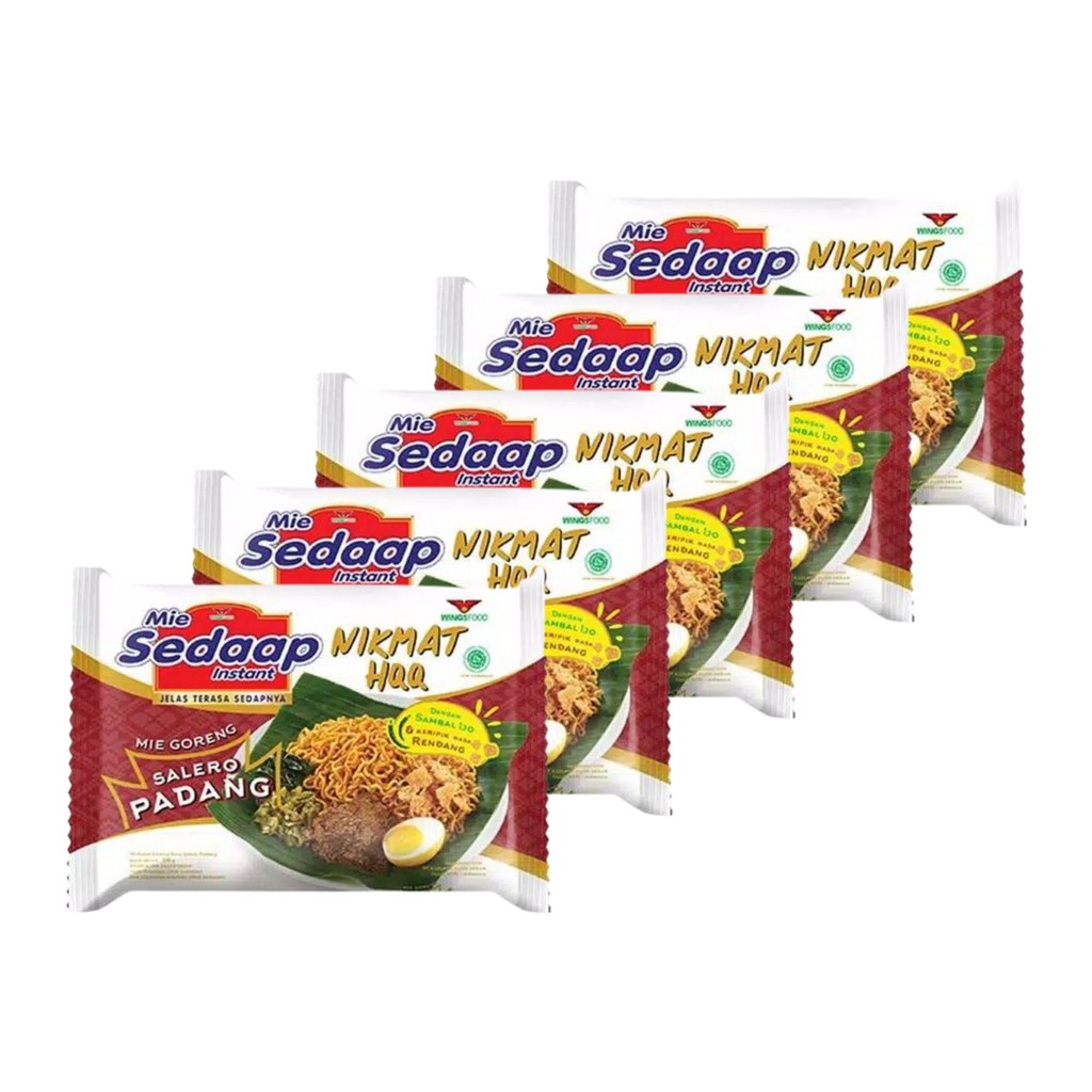

5PCS Sedaap Salero Padang Mie Goreng Dengan Sambal Ijo - 5pcs x 86gr