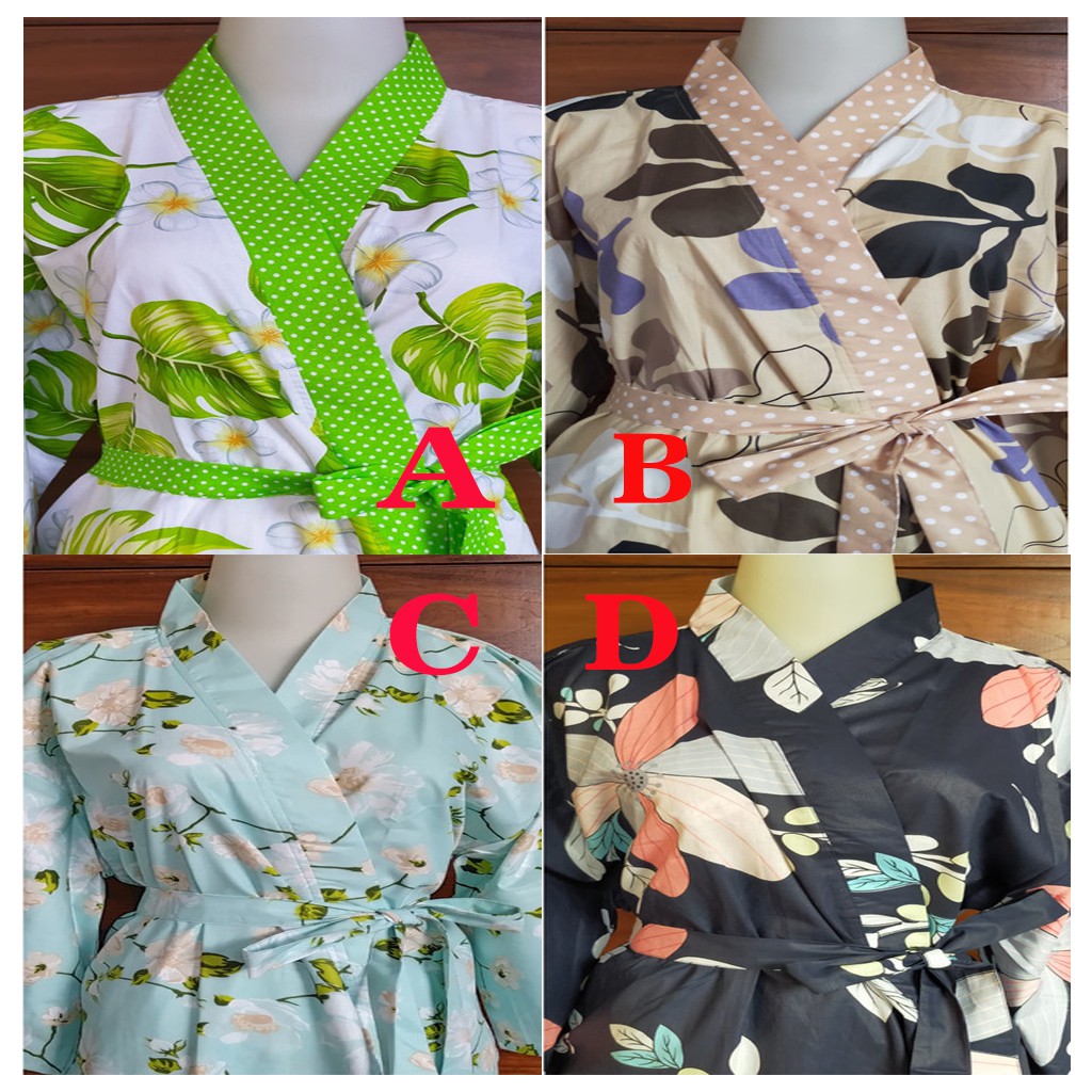 Kimono Batik Hotel Spa Tidur Motif Sogan Lawasan Modern LD 130 Panjang 130 All Size