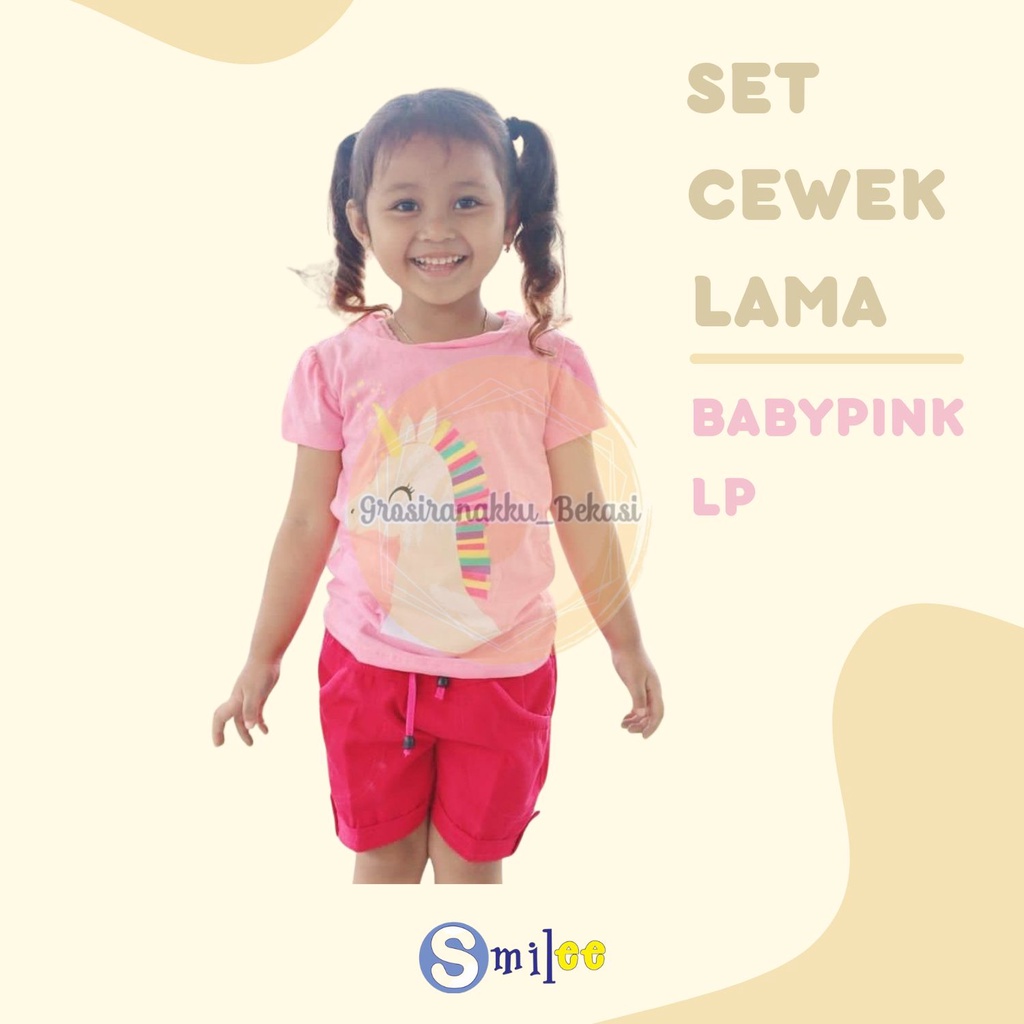 Setelan Anak Cewe Babypink LP Size 1,2,3thn Murah