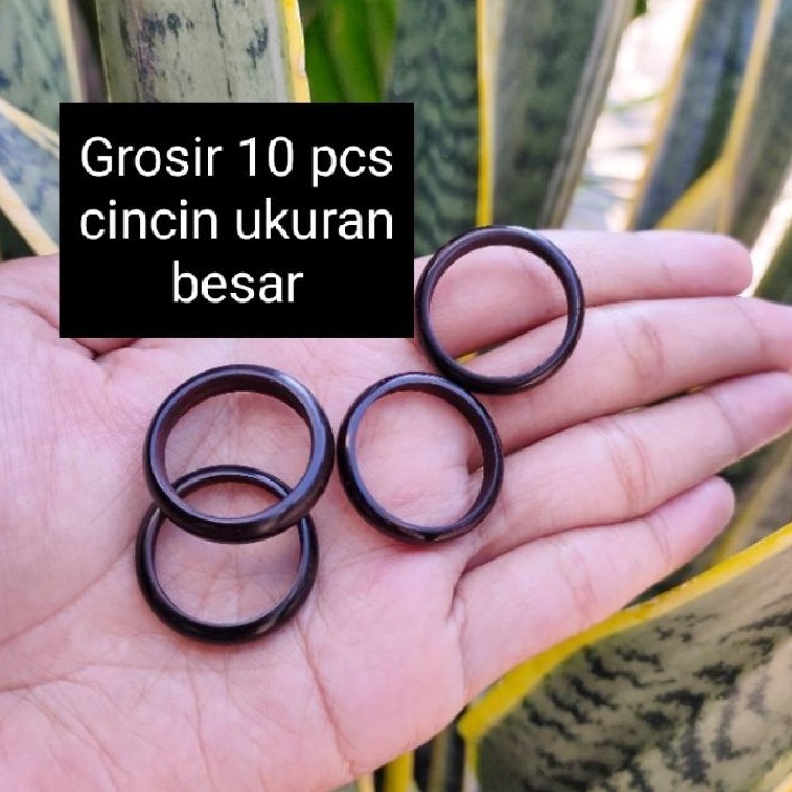 Grosir 10 pcs Cincin polos hitam ukuran Besar kokka kaokah