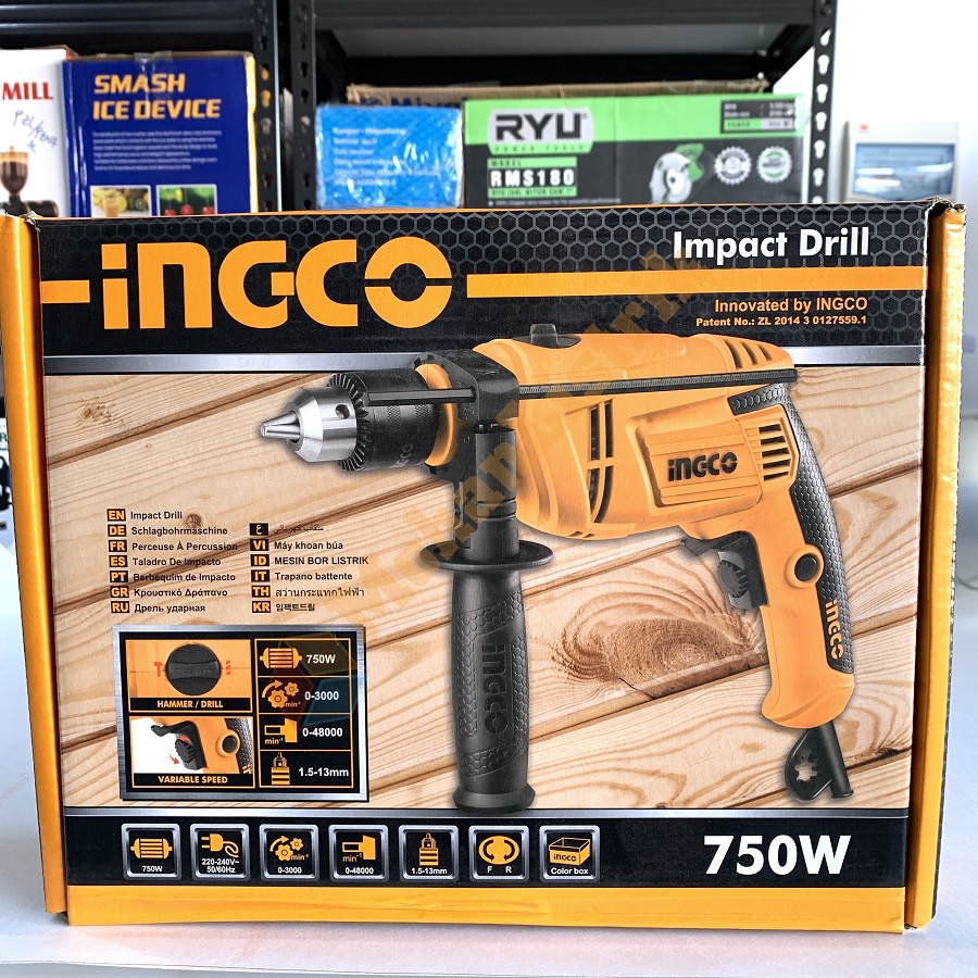 Ingco Mesin Bor Listrik Drill 13mm Bor Tangan Listrik 13mm Beton Tembok Bolak Balik Mesin