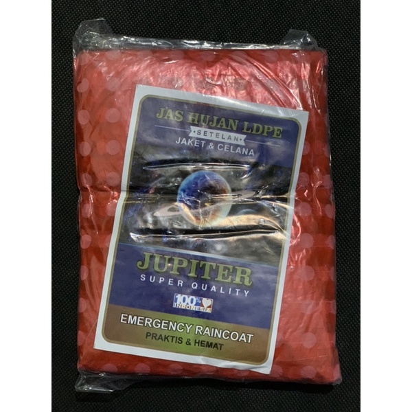 JUPITER Polkadot/jas hujan plastik setelan baju celana/mantel hujan