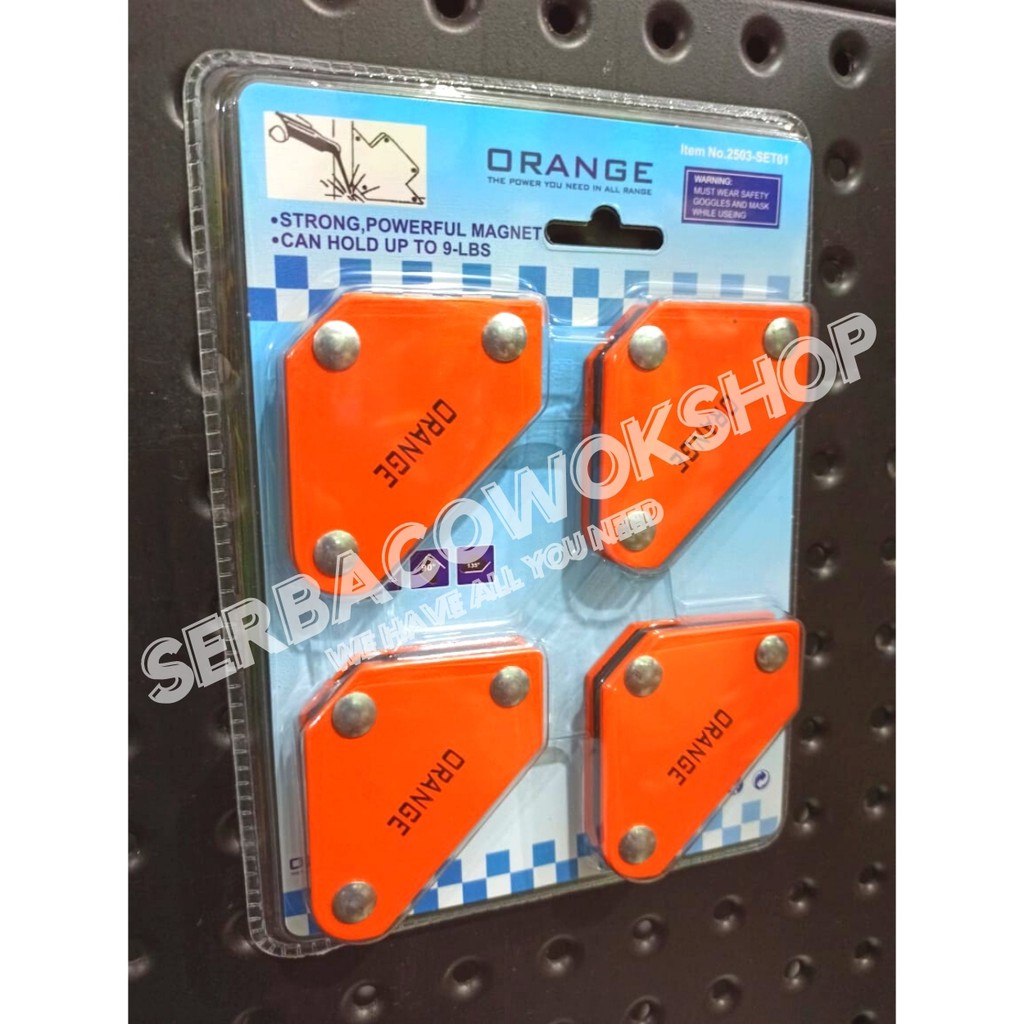 Orange Arrow Magnetic Welding Holder Siku Magnet 9 LB Isi 4 Pcs Termurah Berkualitas