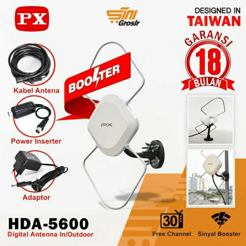 Antena TV Digital 2 Fungsi Indoor Outdoor PX HDA 5600 - BOOSTER ANTENA