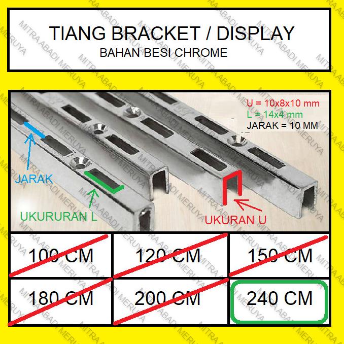 Tiang Bracket 240 Cm Rel Bracket Tiang Rel Breket Display