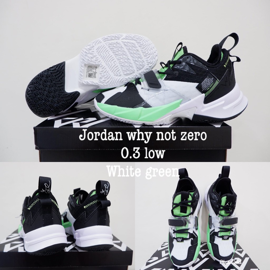 sepatu basket air jordan why not zero 3 low white green