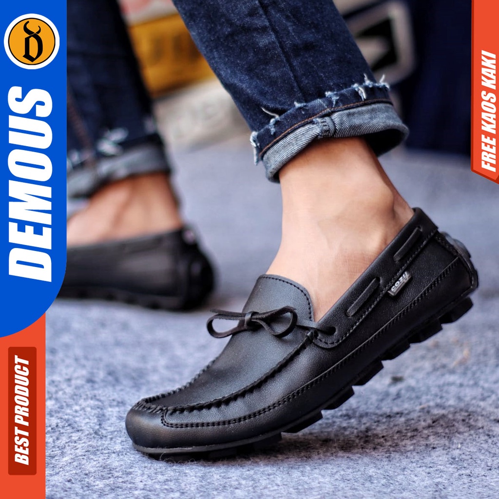 DEMOUS HOUSTON Sepatu Casual Slip On Kulit Pu Kasual Santai