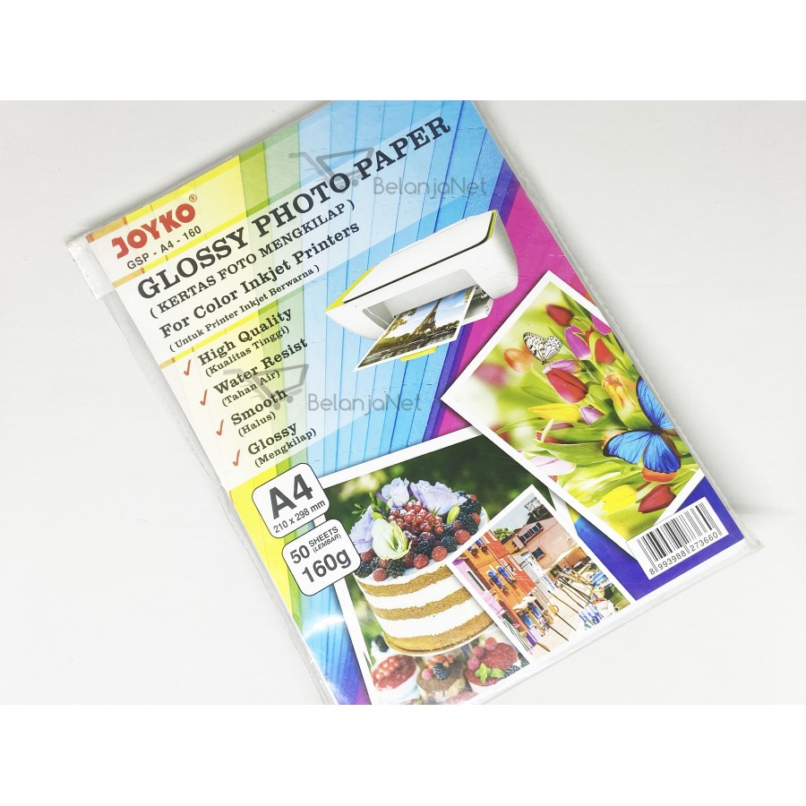 Kertas Foto Mengkilap | Glossy Photo Paper Joyko GSP-A4-160 50 Lembar