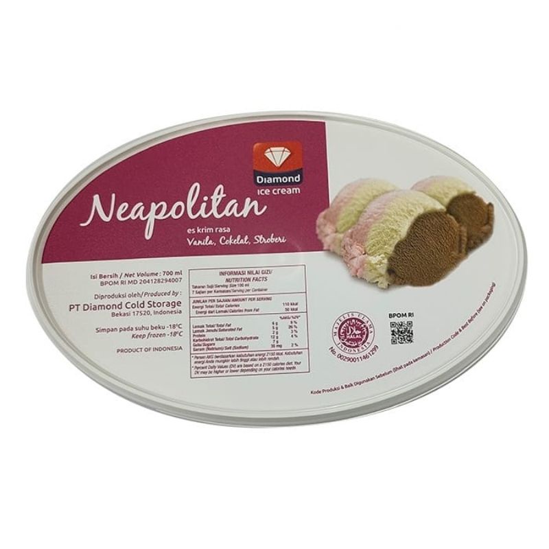 

Es Krim Diamond Tub 700 ml Neopolitan