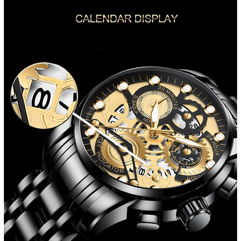 【TERMURAH】AOKEYO 4088 ✅COD Jam Tangan Pria Anti Air Original Luxury Stainless Steel（Free BOX+Kartu Garansi）-3