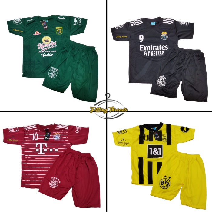 Kaos Stelan Baju Bola Anak Size 16 / Setelan Bola Anak 4 5 Tahun