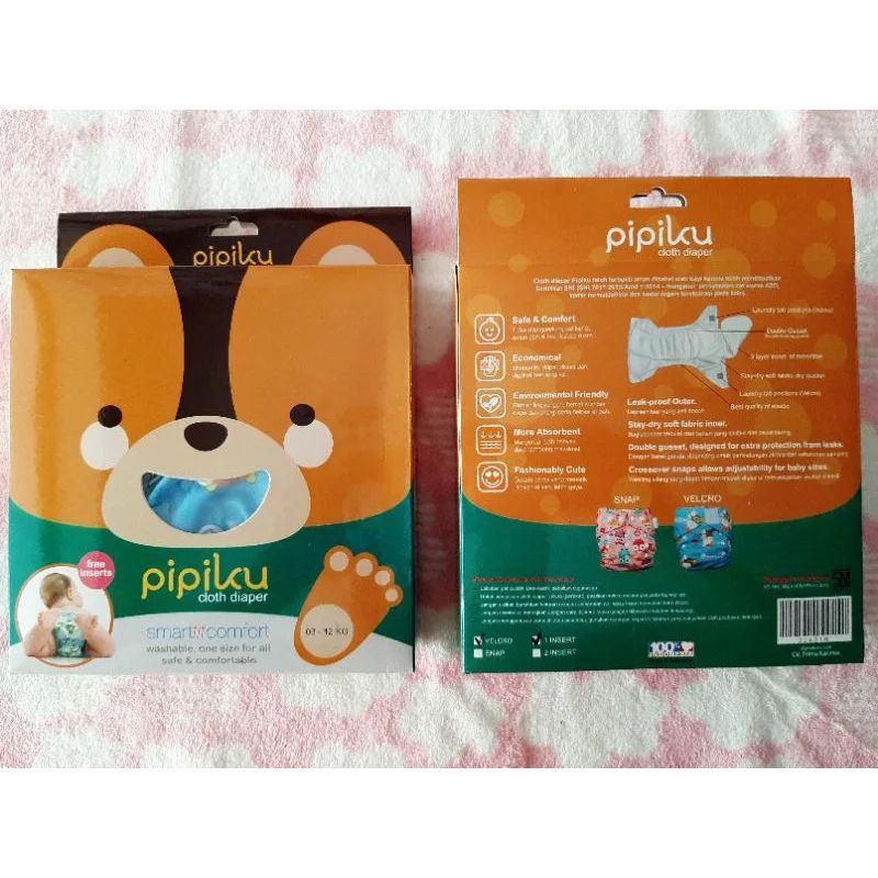 CLODI / Cloth Diaper Baby PIPIKU + Dus + FREE 2 INSERTS (Popok Kain) Motif Mix