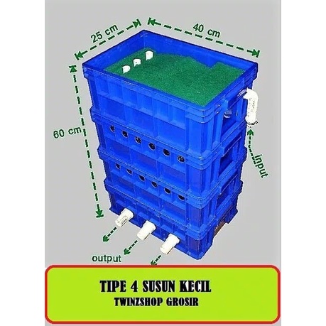 BOX FILTER AQUARIUM - TRICKEL BOX FILTER KOLAM IKAN 4 SUSUN