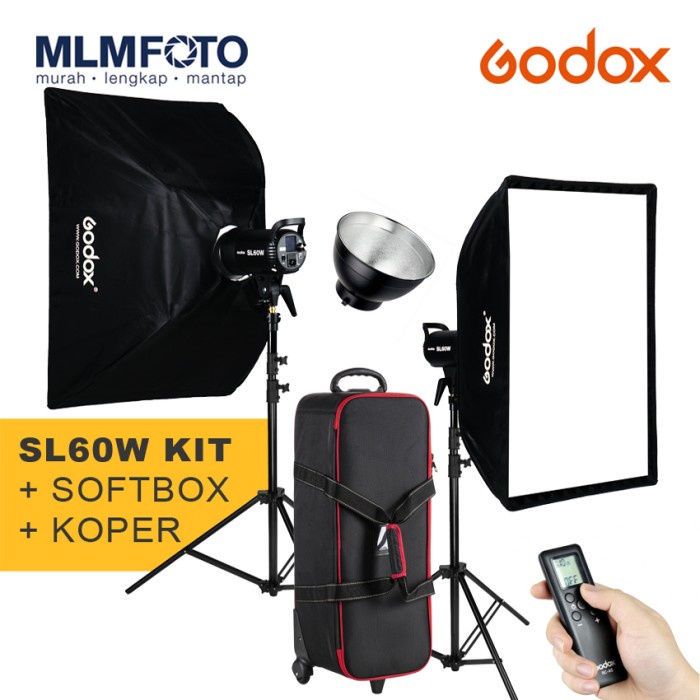 {adenastore} GODOX SL60W KIT C4 LED paketan LED studio softbox with grid dan tas Murah