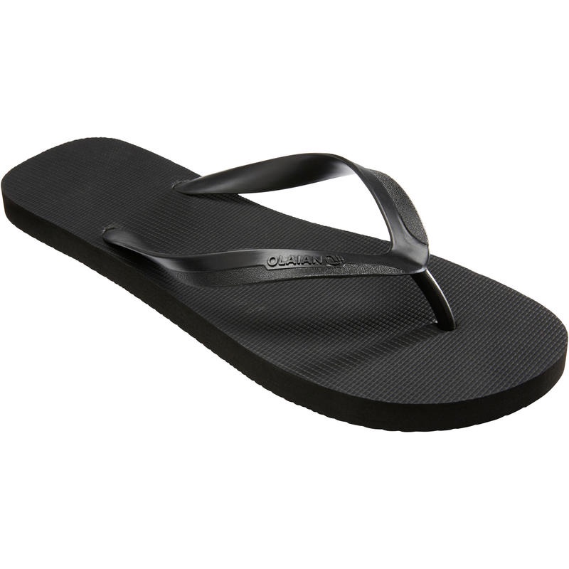 Decathlon OLAIAN Sandal Jepit Pria Plain Black - 8486008