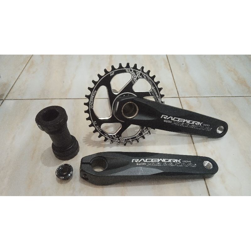 crankset 34t racework aspire narrow komplit bb baru