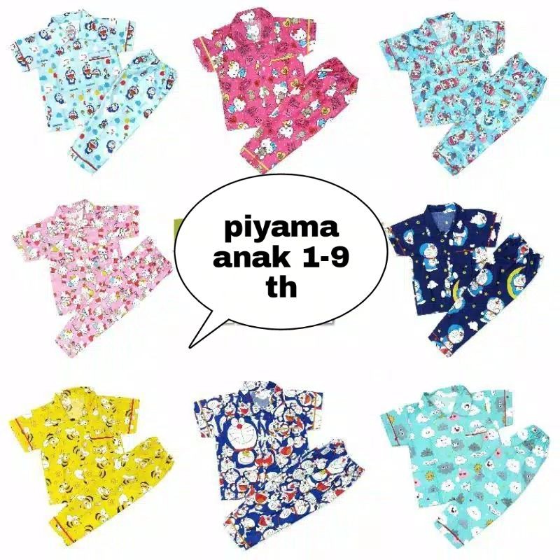 Piyama Anak Murah //Baju Tidur Anak 1-8 Thn