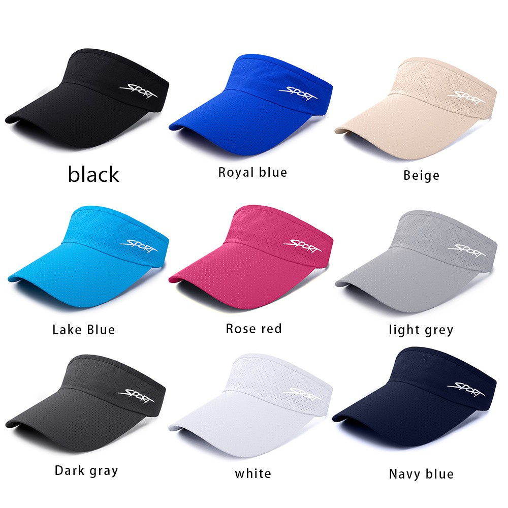 WONDERFUL Men Women Sports Visor Casual Baseball Cap Sun Hat Running Summer Sport Headband Quick-drying Breathable Beach Hat/Multicolor