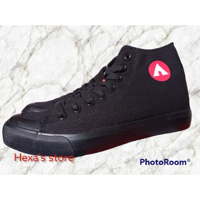 Sepatu airwalk new basic canvas high and low full black ukuran 40-42 original