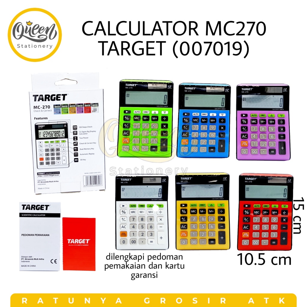 

1 PCS CALCULATOR MC270 TARGET / KALKULATOR / ALAT HITUNG (007019)