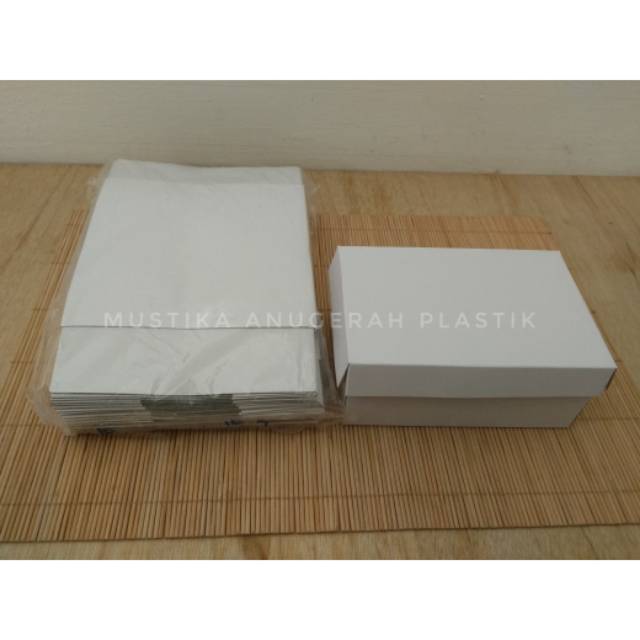 DUS SNACK UKURAN 10x15 ISI 25 PCS - KOTAK CEMILAN Makanan WARNA PUTIH TEBAL - SNACK BOX