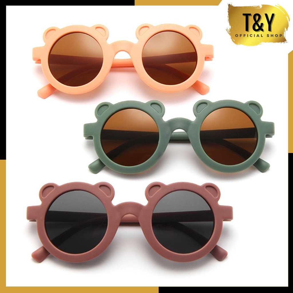 TY Kacamata Anak Beruang Fashion Telinga Beruang Kaca Mata Hitam High Quality Kids Sunglasses Kaca Mata Murah Import