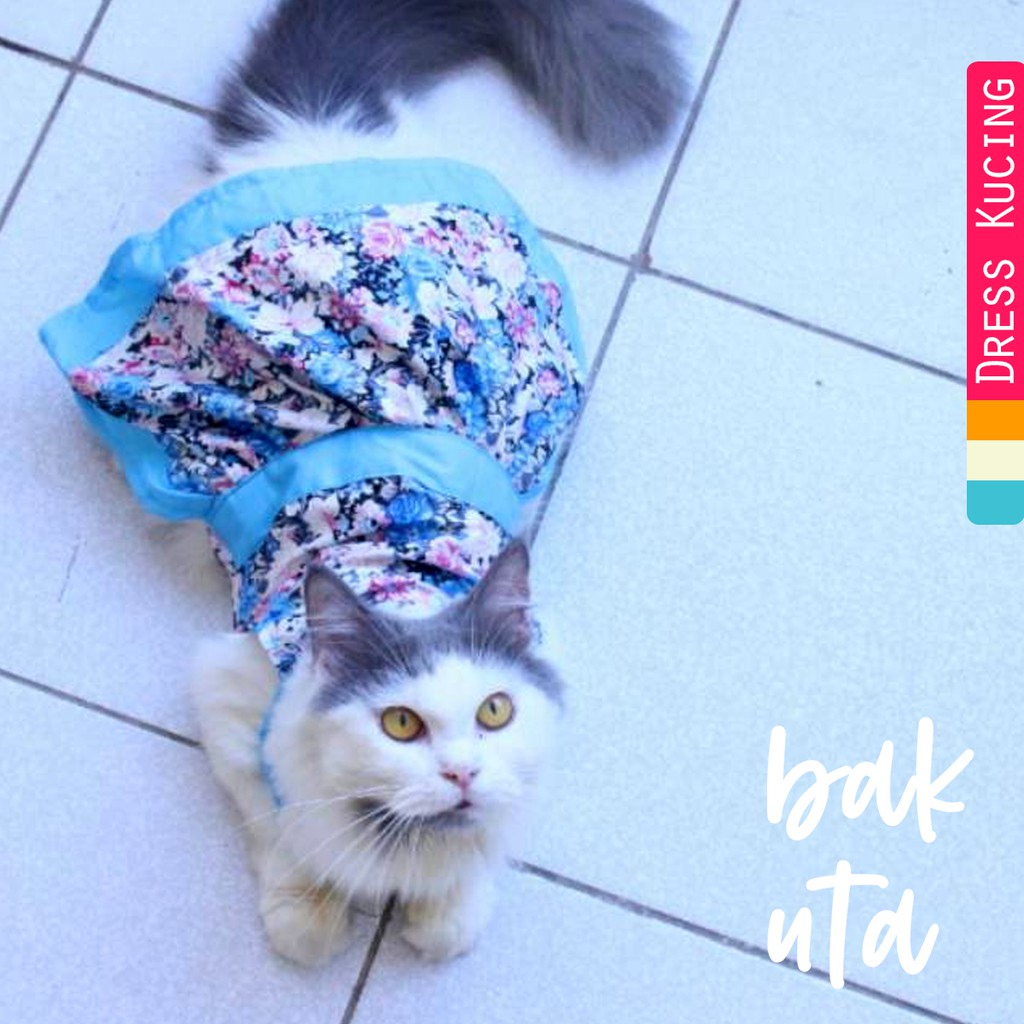 Dress half kimono untuk kucing dan anjing / baju kucing lucu / dress kucing size S M L XL