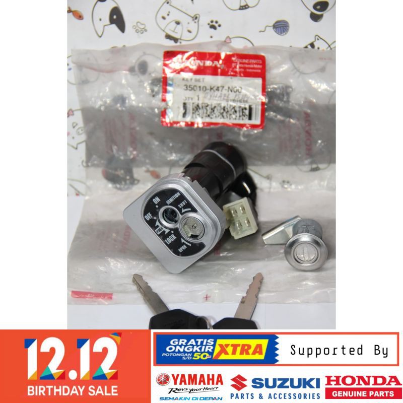 DIJAMIN ASLI KUNCI KONTAK SET HONDA BLADE 125 FI 35010-K47-N00 ORIGINAL BERKUALITAS