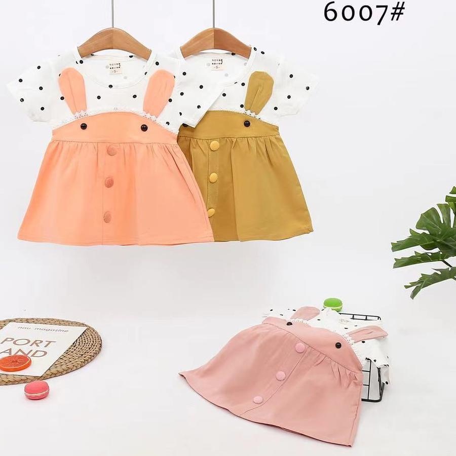 Mini Dress Rainbow Import Bayi Umur 6-1th Wayne Kids Dress Anak Perempuan Import Premium Lengan Panj