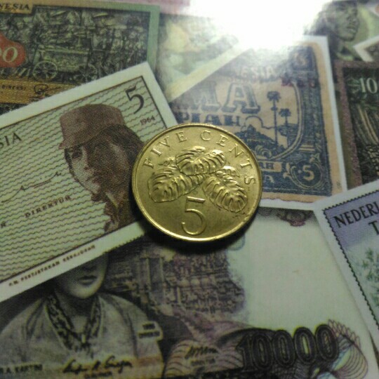 KM 215 - Koin 5 Cent Singapura 1995