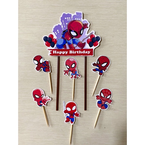 TOPPER SPIDERMAN 001 / TOPPER KUE SPIDERMAN 001 / CAKE TOPPER SPIDERMAN / TOPPER KUE KARAKTER