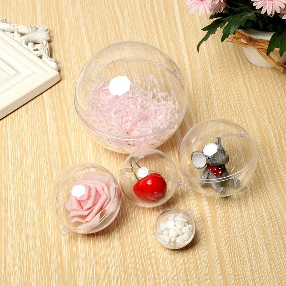 1 Pc 6 Sizes Clear Plastic Refillable Ball Christmas Party Pendant Decoration Products for Christmas Tree