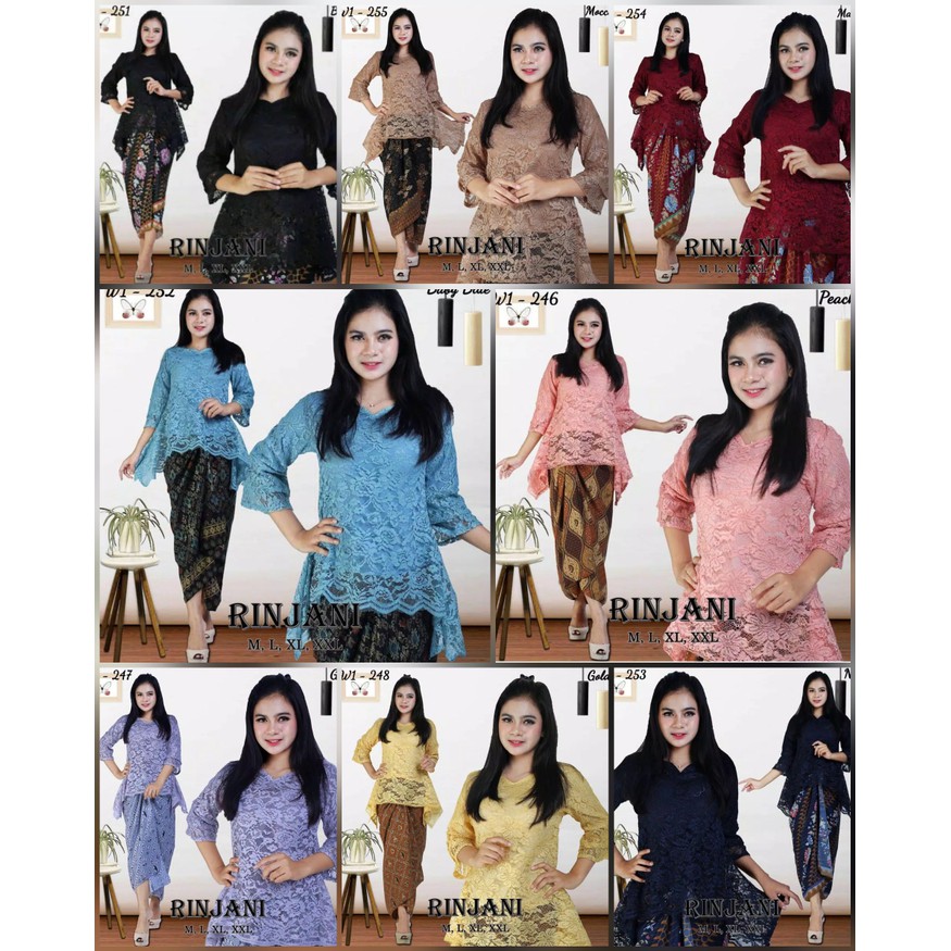 Gaun / dress wanita / cewe PROMO KEBAYA BROKAT RINJANI KEBAYA BROKAT KEBAYA BROKAT MODERN KEBAYA unt