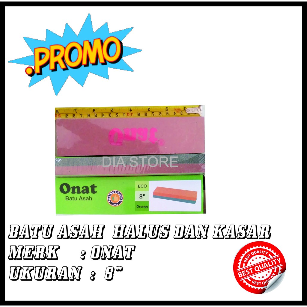 ungkal batu asah merk onat ukuran8" beji kasar dan halu alat penajam pisau sabit cangkul alat tukang