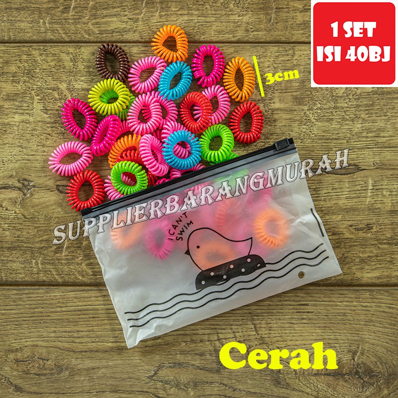 Ikat Rambut Kabel Spiral Karet Rambut Korea FS1209