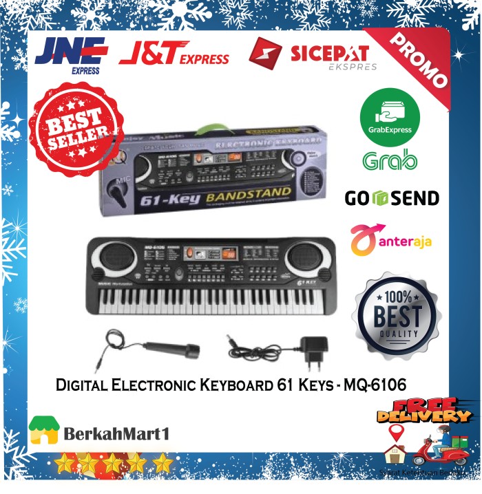 Mainan Piano Anak Digital Electronic Keyboard 61 Keys - MQ-6106 Murah