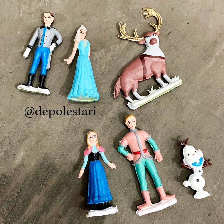 Mainan Fiber FROZEN Isi 6 - HIASAN KUE