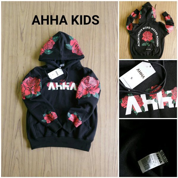 Jaket Sweater Hoodie AHHA / Hoodie AHHA Rhino Bleck Usia 7-12 Tahun