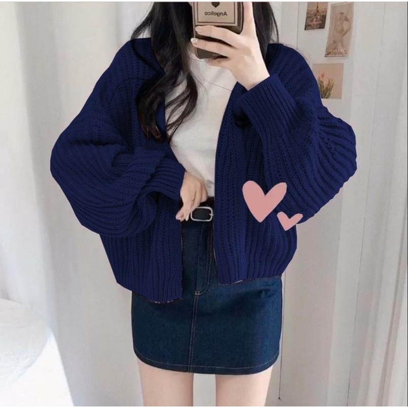 Cardigan Wanita Yumie Moon Rajut Wanita Luaran - Sweater Rajut Wanita Kekinian Belah Tengah - Rajut 