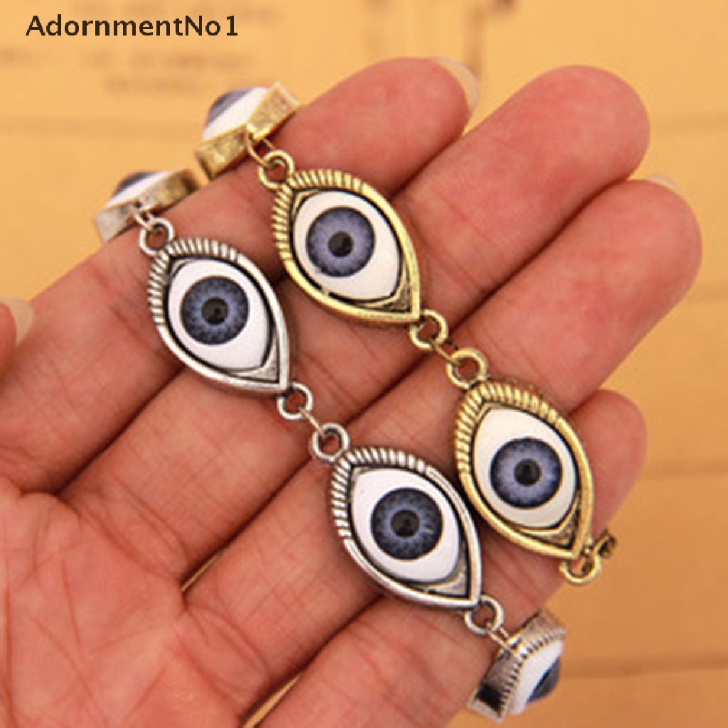 (AdornmentNo1) Gelang Tangan Rantai Fashion Motif Mata Iblis Warna Gold / Silver Untuk Perhiasan Wanita