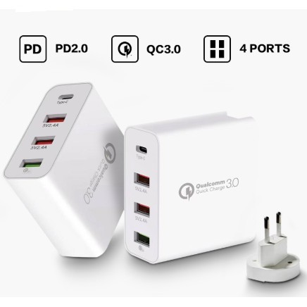 Qualcomm 3.0 Fast Charging 45W Quick Charger 4 Port