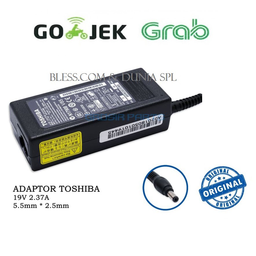 Original Adaptor TOSHIBA Portege T210 Series Toshiba Portege T210 Series - 19V 2.37A 5.5x.2.5mm