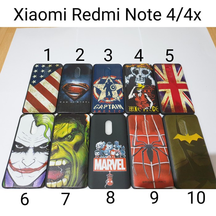 Case Softcase Karakter For Xiaomi Redmi Note 4 / Case Pria Xiaomi note4 Mancase