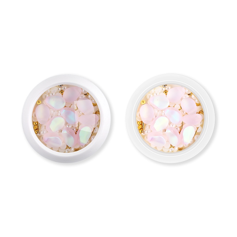 Pretty  hiasan crystal clear white mix shape / acc white pearl hiasan kuku charm nail wheel