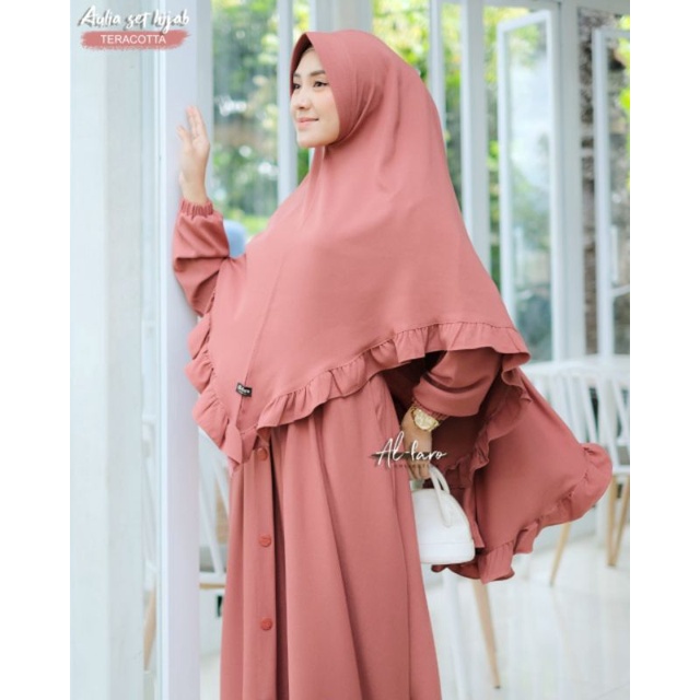 Set Hijab Aulia syari by Alfaro/Al-Faro Gamis Muslimah