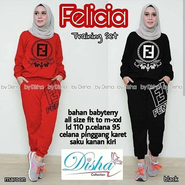 FELICIA SET - Baju Setelan Wanita Terbaru / Satu Set Atasan Blus Lengan Panjang dan Bawahan Celana