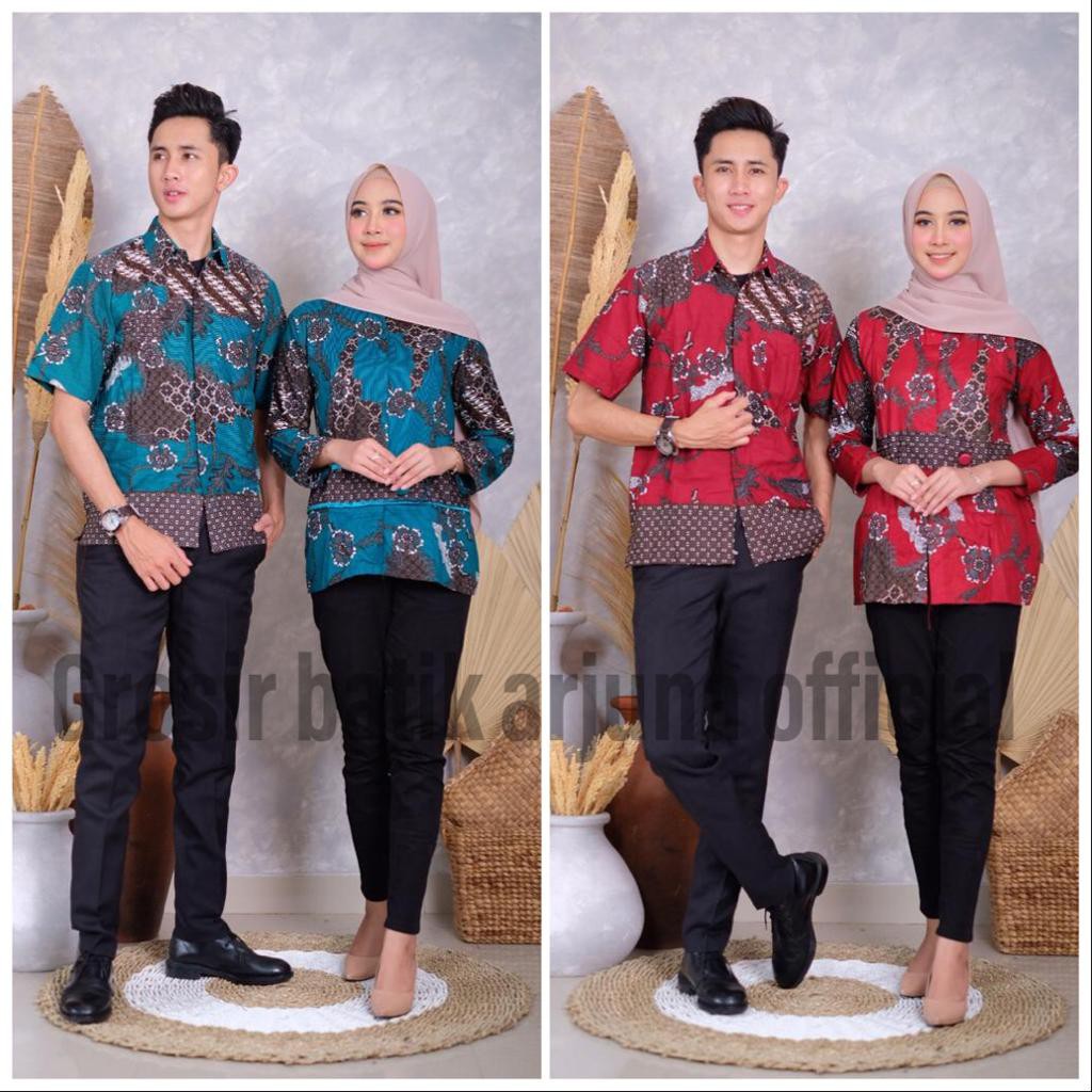 BATIK COUPLE ATASAN HEM PENDEK M L XL XXL