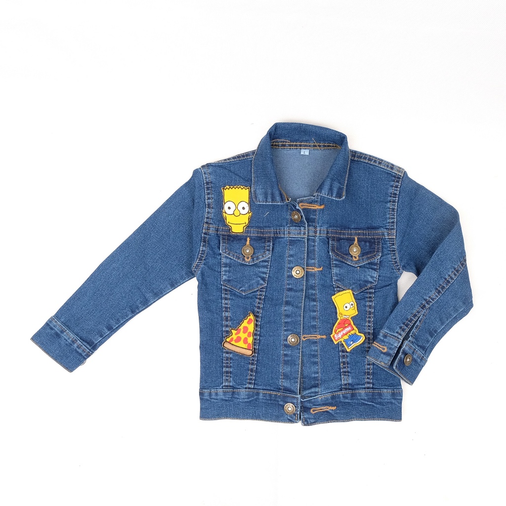 ORIGINAL JAKET JEANS ANAK LAKI LAKI PEREMPUAN SIMPSONS  SERIES  ORIGINAL REAL PICT