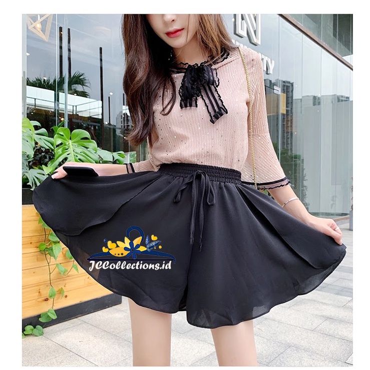 Rocela Rok Celana Pendek Sifon Casual Pants Korea Style Catlyne / Hotpants Korea -JCCollections